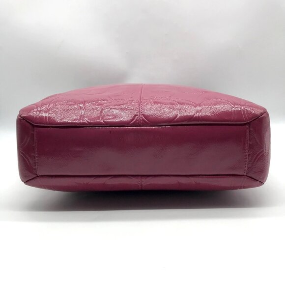 Coach Purple Patent Leather Gallery Embossed Tote Bag F19818 - Picture 5 of 11